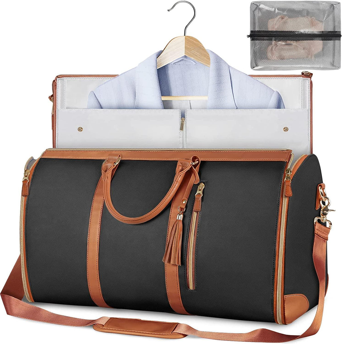 Garment Bag Foldable PU Leather Wrinkle Protection