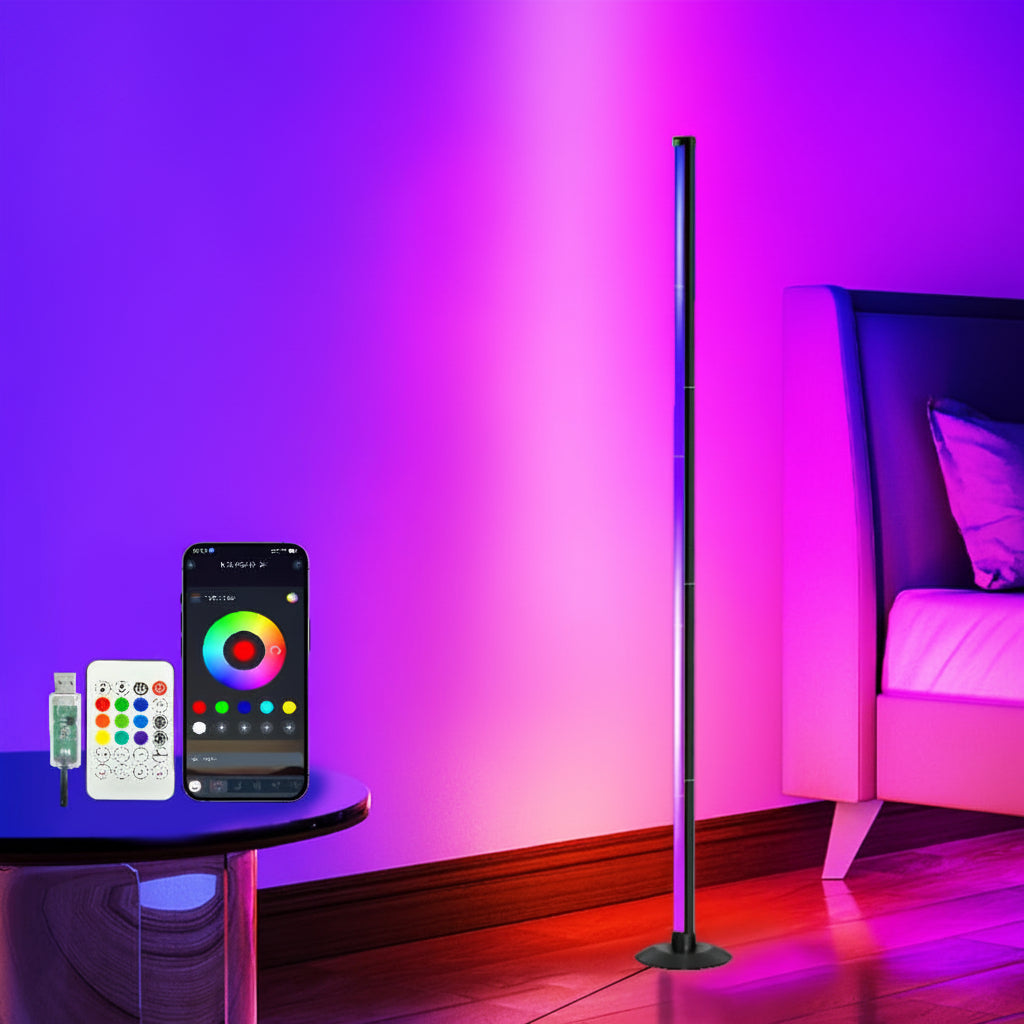 RGBIC LED Dimmable Aluminum Floor Lamp (App & Remote Control)