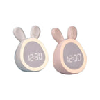 Children's Alarm Clock Rabbit Night Light USB Rechargeable Stepless Dimming