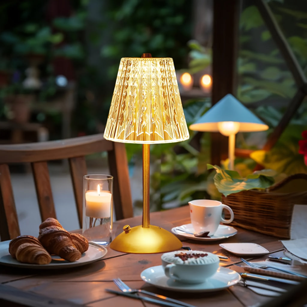 USB Rechargeable Table Lamp with Crystal Design