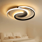 Contemporary Ceiling Light with LED – Black and White Swirl Pattern
