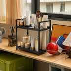 Storage Organizer with Metal Frame – Two-Tier Table Design
