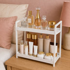 Storage Organizer with Metal Frame – Two-Tier Table Design