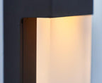 Rectangular Glass Shade Solar Wall Light in Black Metal