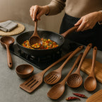 Acacia Wooden Ladle Set – Essential Kitchen Utensils for Cooking
