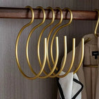 S-Shaped Clothes Hangers Space-Saving Matte Metal Set of 5