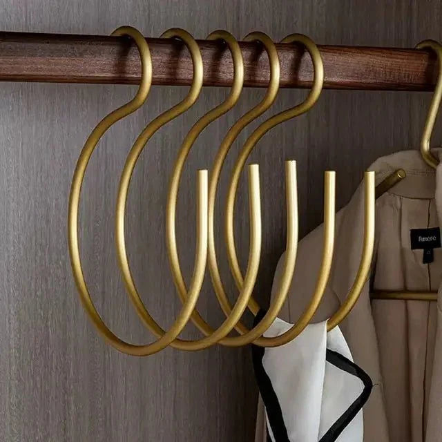 S-Shaped Clothes Hangers Space-Saving Matte Metal Set of 5
