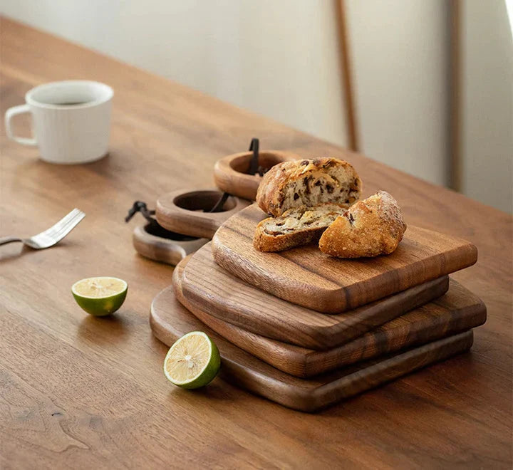 Cutting Boards Solid Walnut Double-Sided Set of 2
