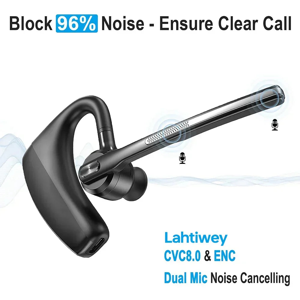 Bluetooth Headset Dual Microphones ENC Noise-Cancelling