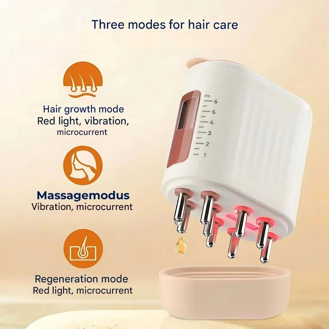 Electric Scalp Massager Microcurrent & Red Light USB Rechargeable