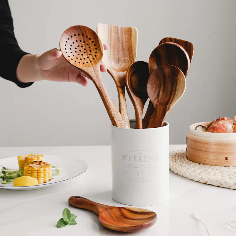 Acacia Wooden Ladle Set – Essential Kitchen Utensils for Cooking