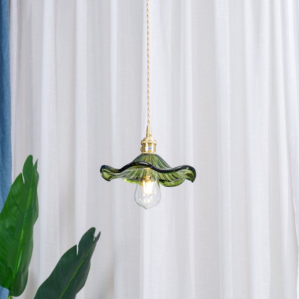 Elegant Flower Glass LED Pendant Light for Room Illumination