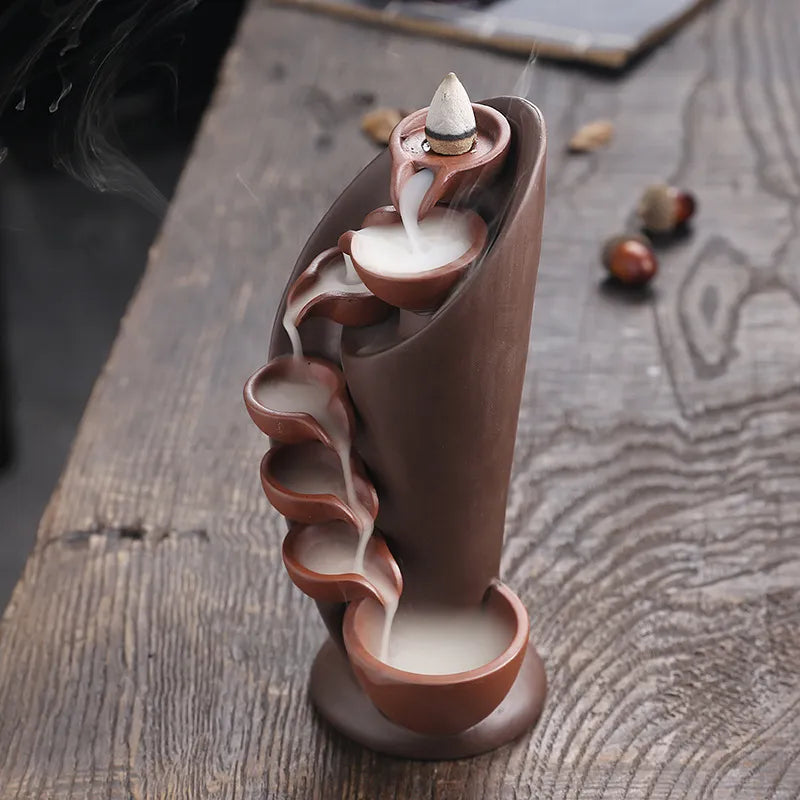 Incense Waterfall Handcrafted Ceramic Torch Design