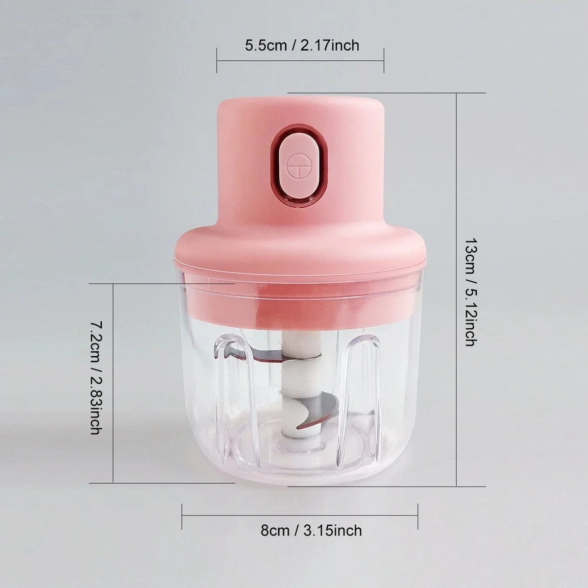 Food Processor Cordless USB Rechargeable Stainless Steel Blades