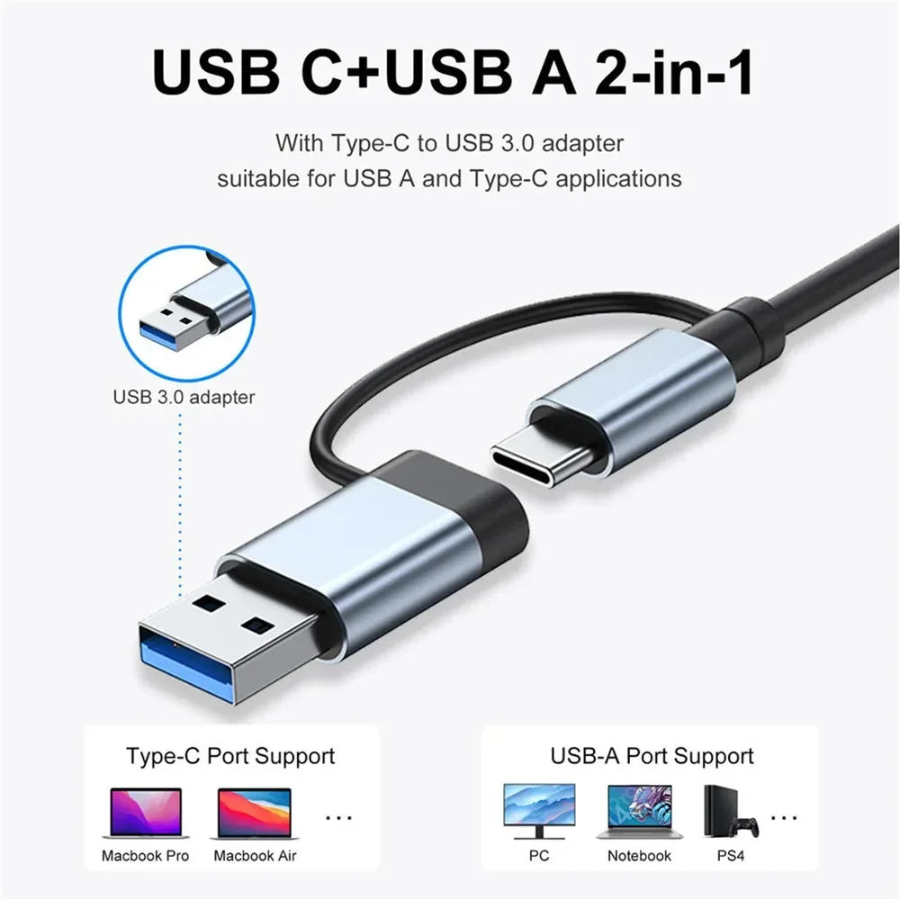 USB-C Hub 8-in-1 Aluminum SD & TF Reader