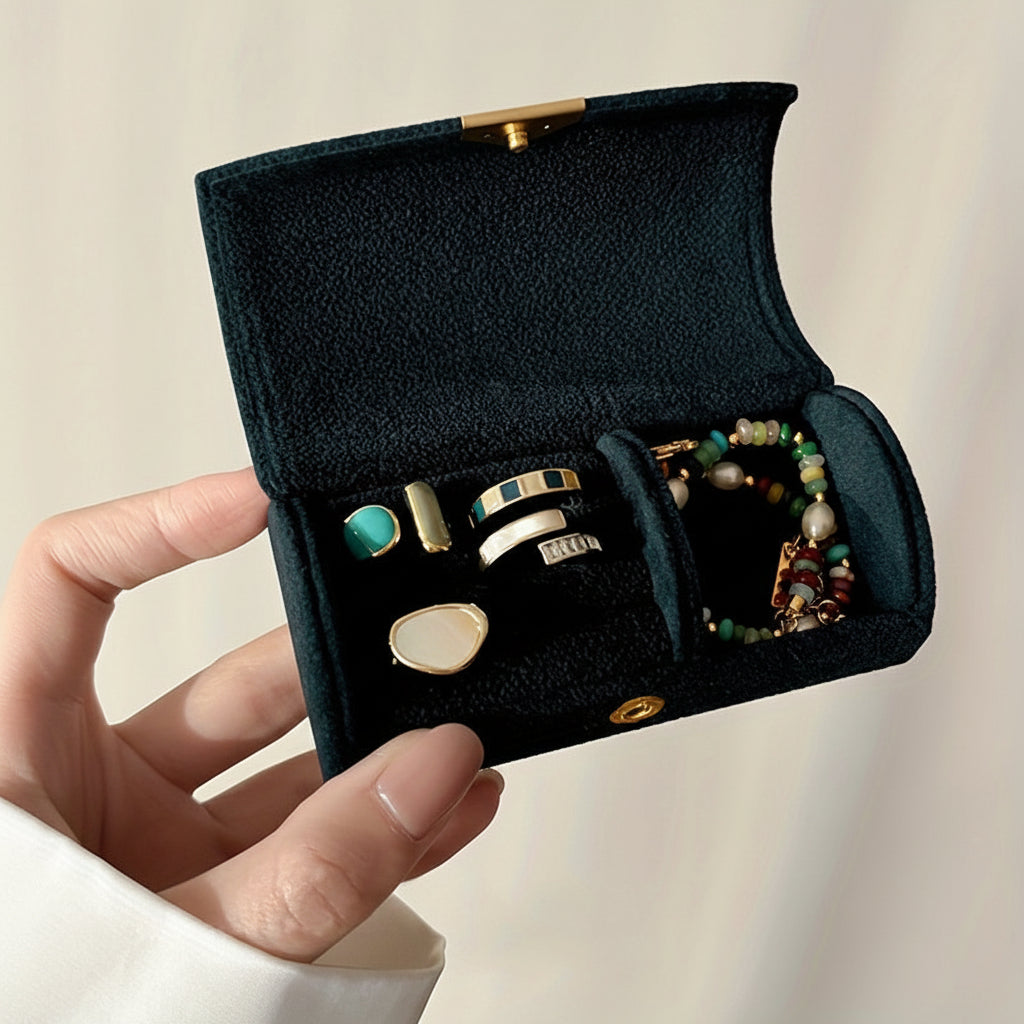 Travel Jewelry Organizer Case with Snap Closure for Mother's Day