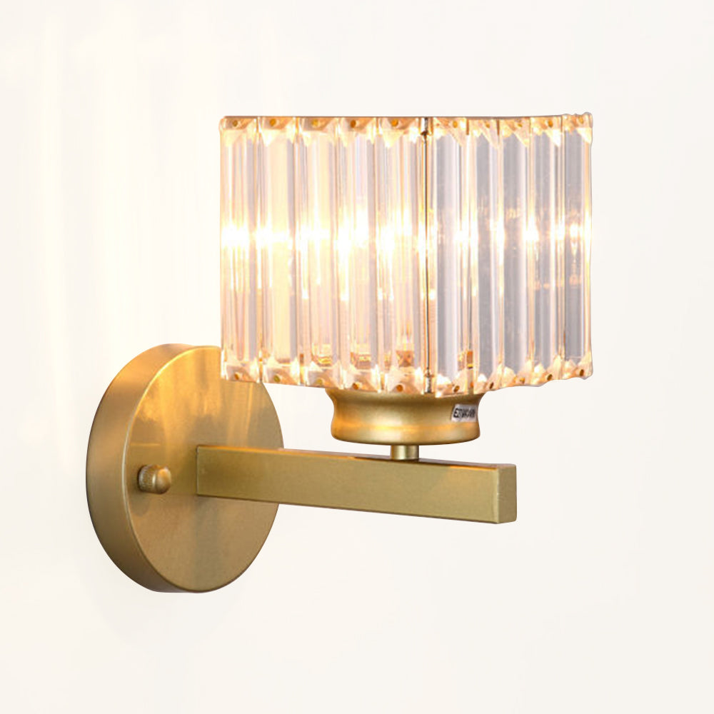 Contemporary Iron and Glass Wall Sconce Light Fixture