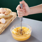 Handheld Egg Whisk Semi-Automatic Stainless Steel Dishwasher Safe