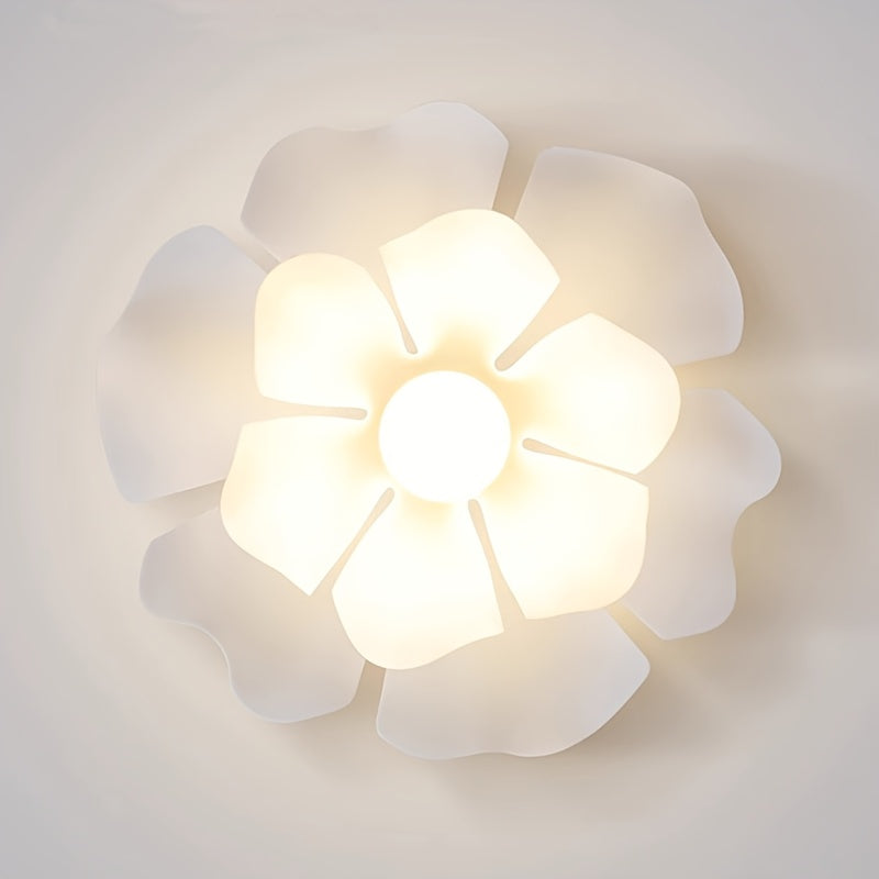 Modern Flower Design Semi-Flush Ceiling Light in Rose Petal Style