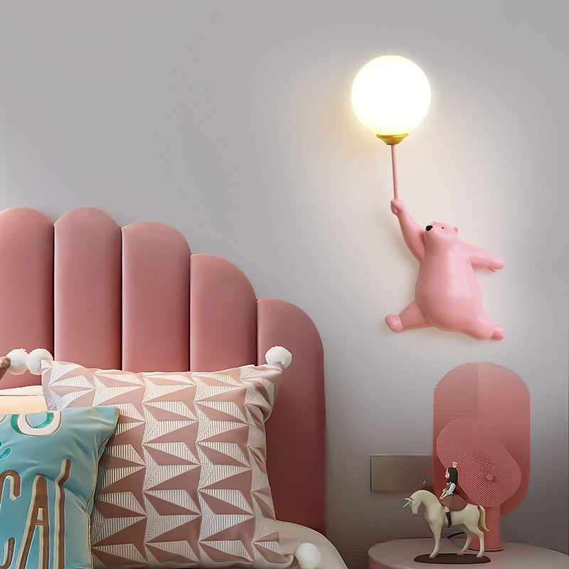 Decorative Balloon Light for Kids Room - Adorable Bear Wall Lamp