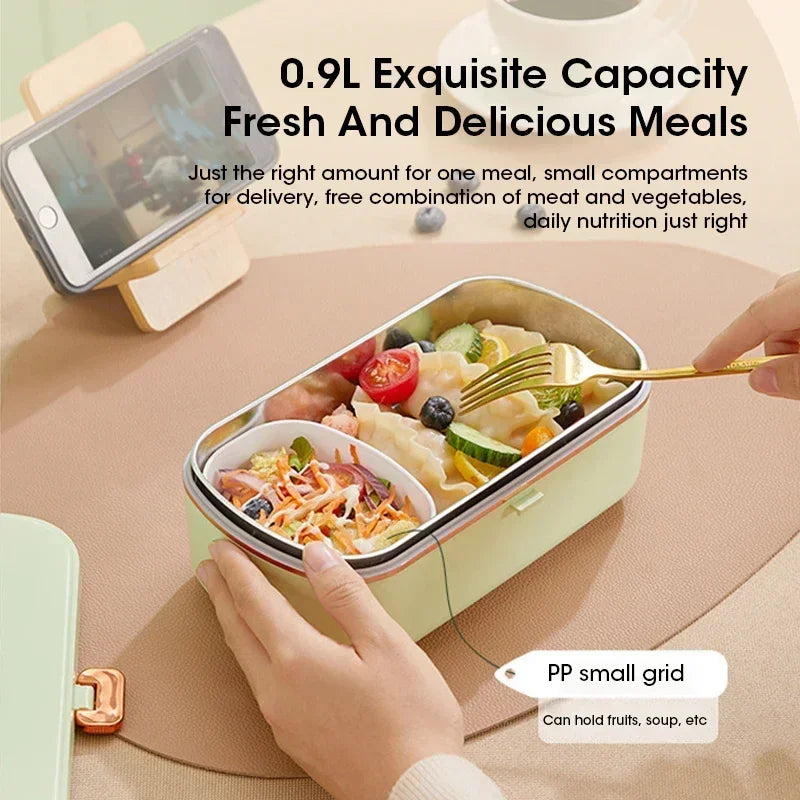 Electric Lunch Box Auto-Heating & Steaming 900ml Leak-Proof