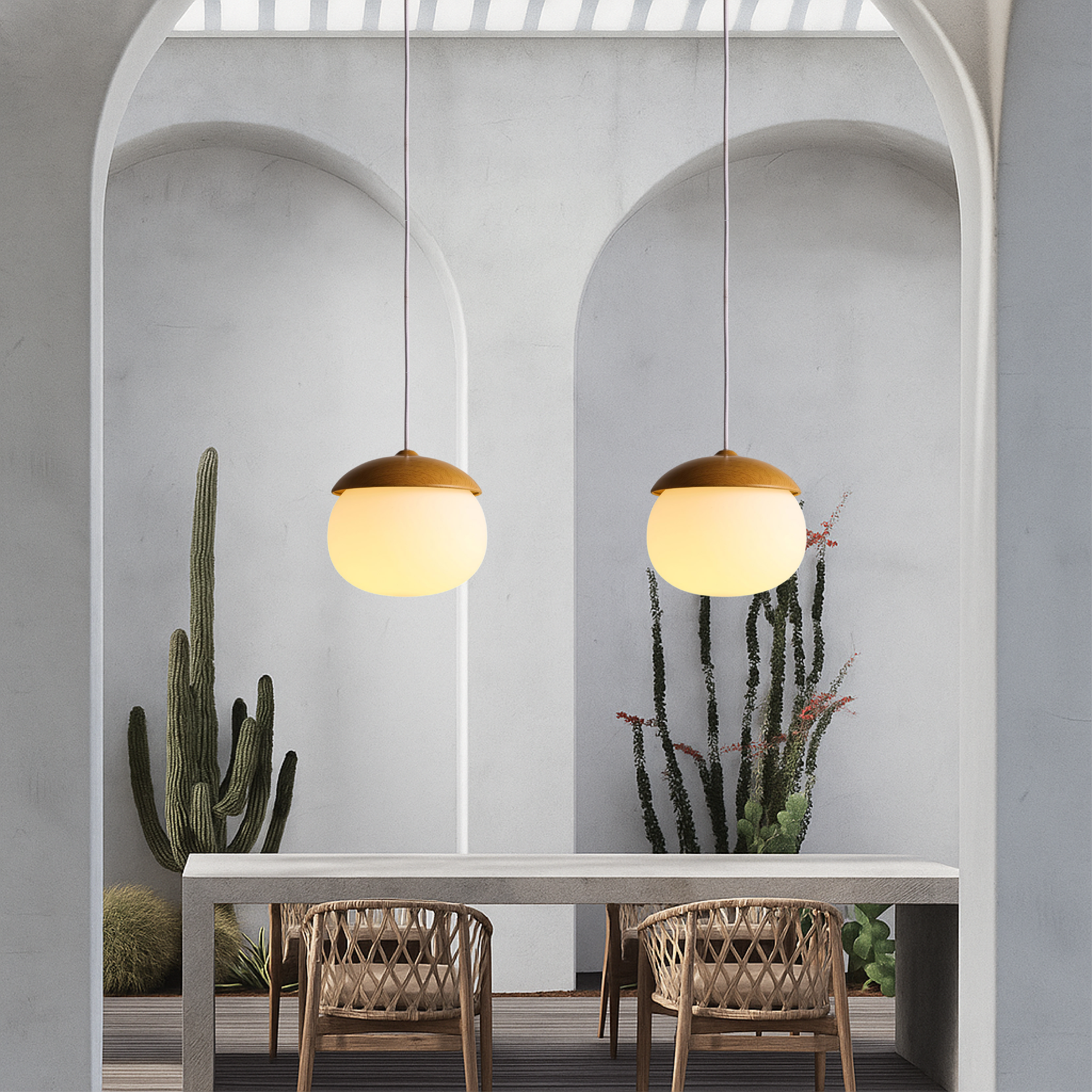 Wooden Pendant Light in Nordic Style