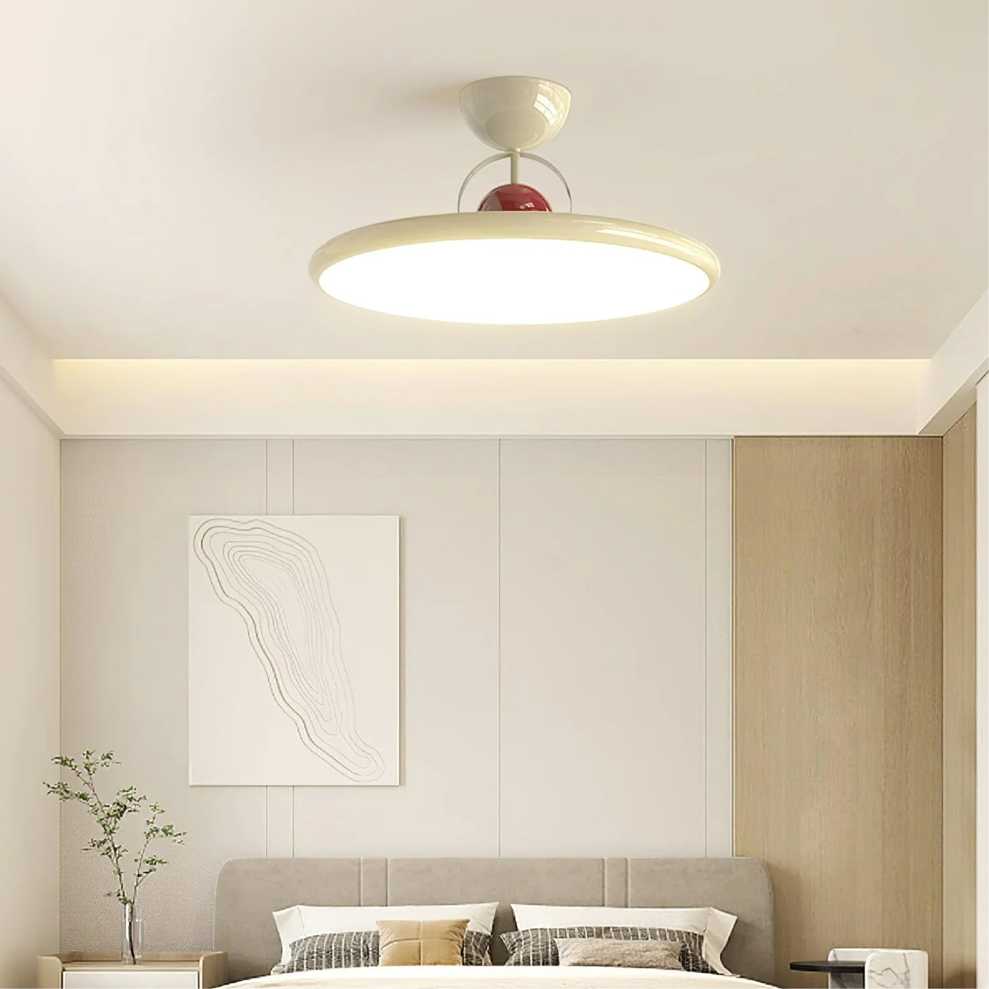 Ceiling Light Fixture with Flush Mount Design in Retro Glass Style