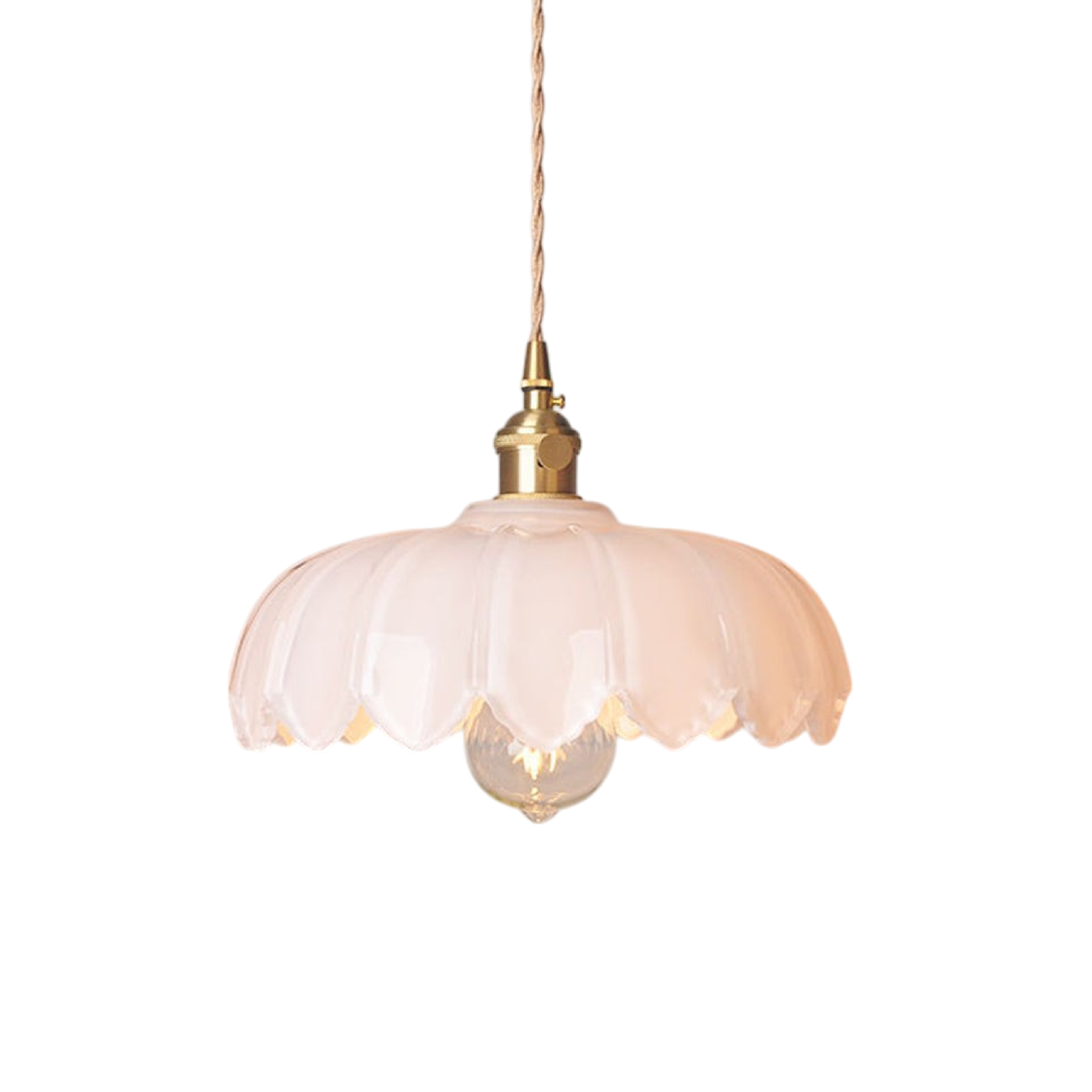 Ceiling Pendant Light in Retro Blossom Glass Design
