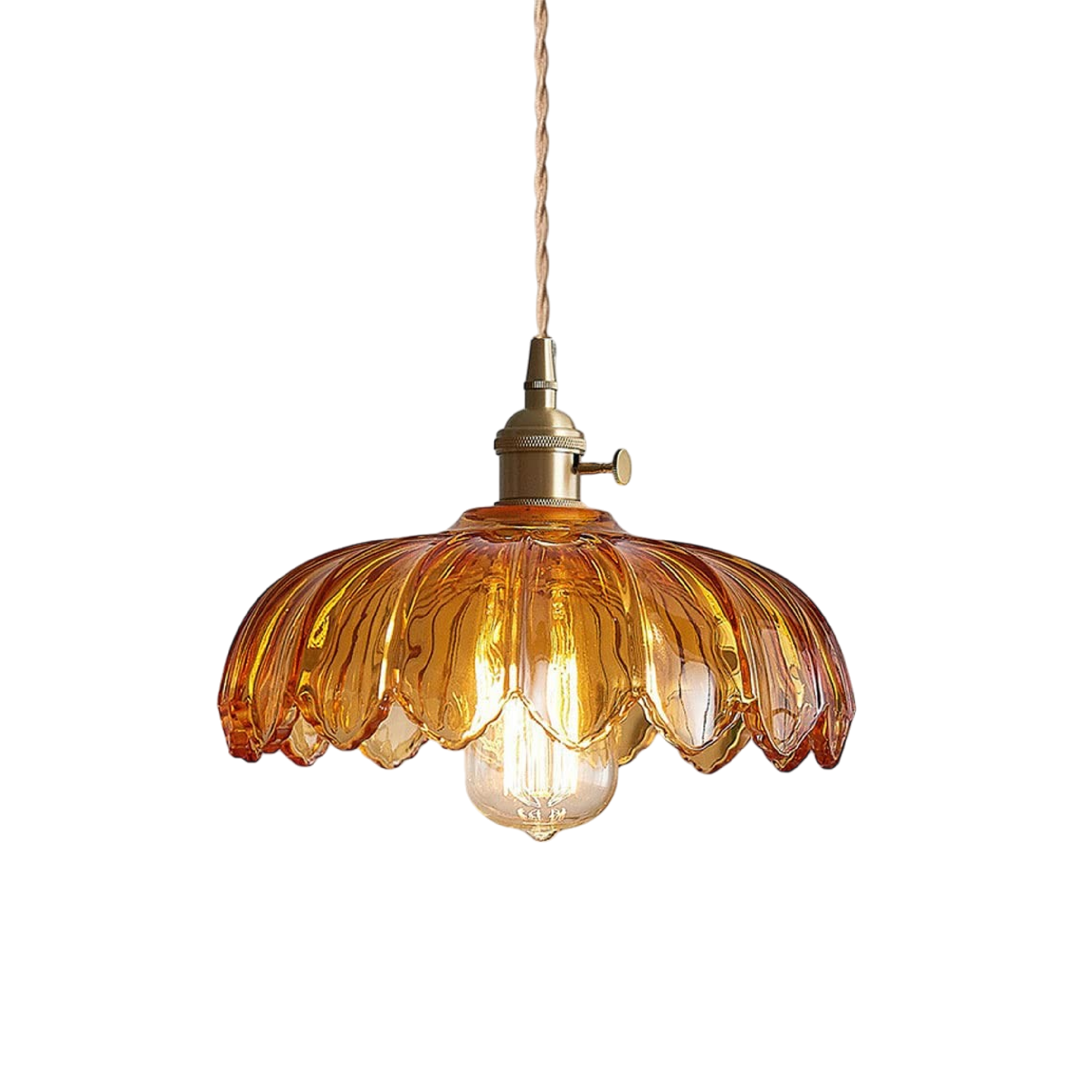 Ceiling Pendant Light in Retro Blossom Glass Design
