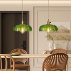 Ceiling Pendant Light in Retro Blossom Glass Design