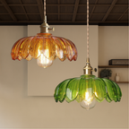 Ceiling Pendant Light in Retro Blossom Glass Design