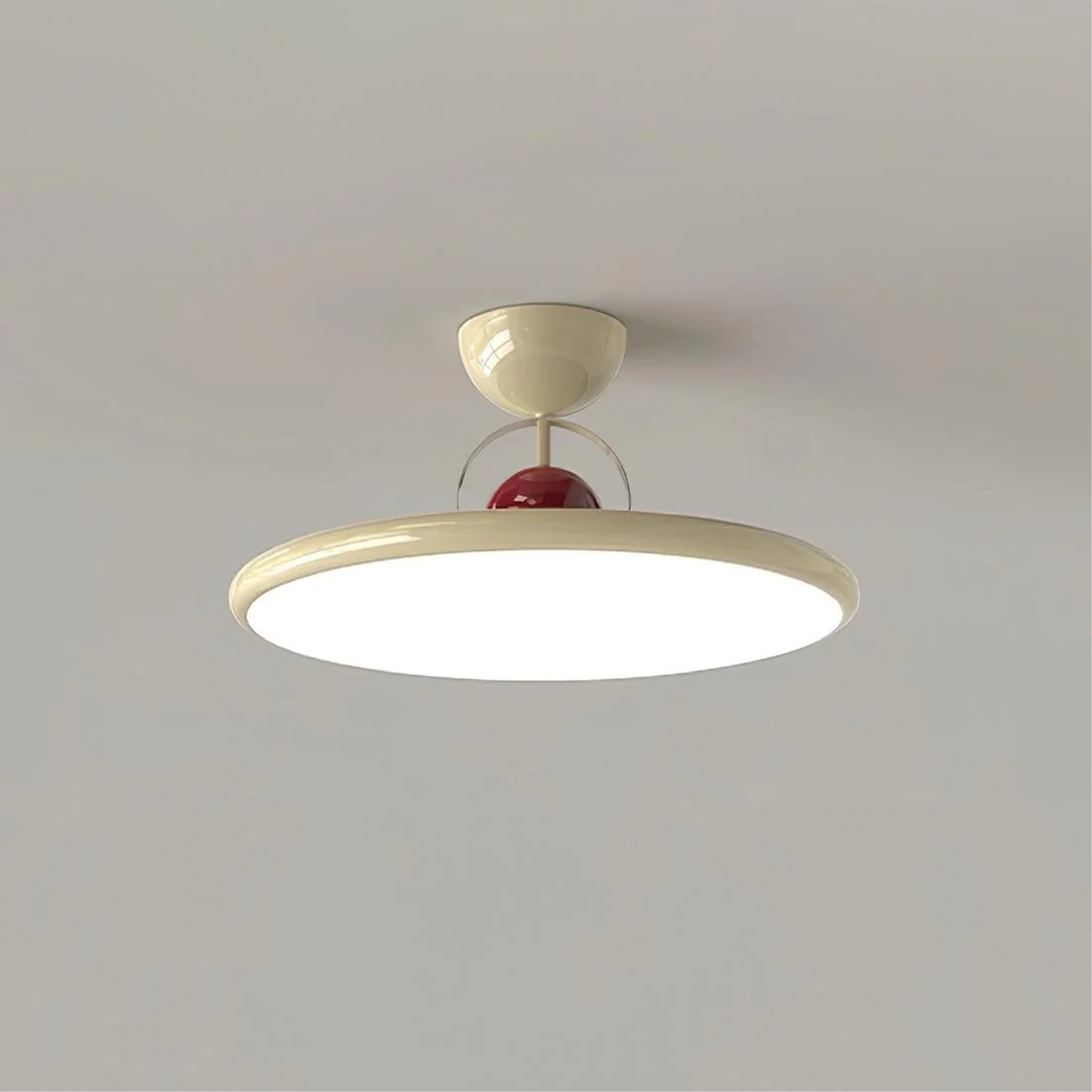 Ceiling Light Fixture with Flush Mount Design in Retro Glass Style