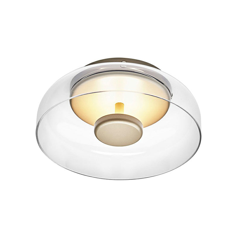 Modern Flushmount Ceiling Light | Glass Bowl LED Fixture