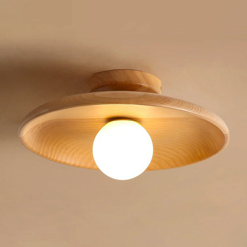 Minimalist Semi-Flush Mount Ceiling Light in Modern Wood Design