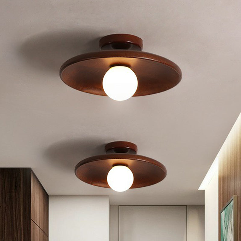 Minimalist Semi-Flush Mount Ceiling Light in Modern Wood Design