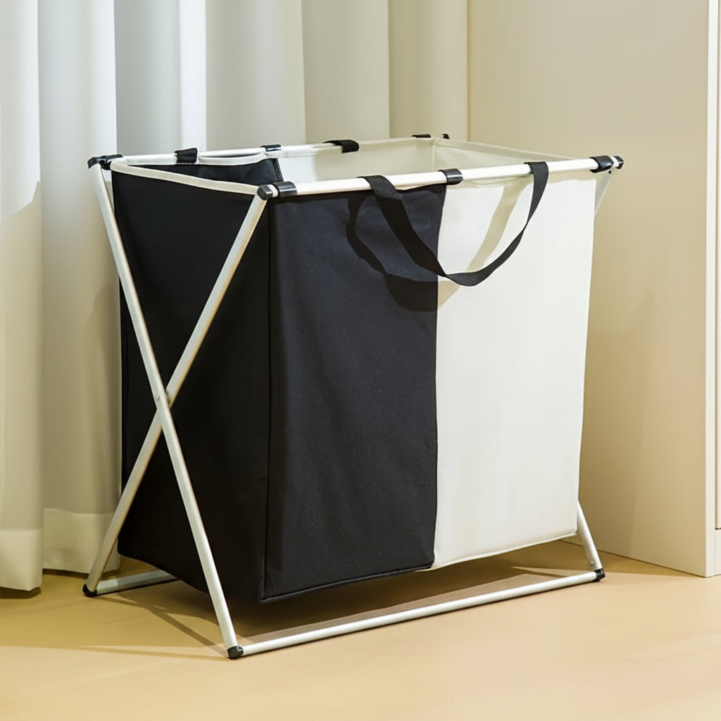 Foldable Aluminum Frame Laundry Sorter (3 Removable Bags)