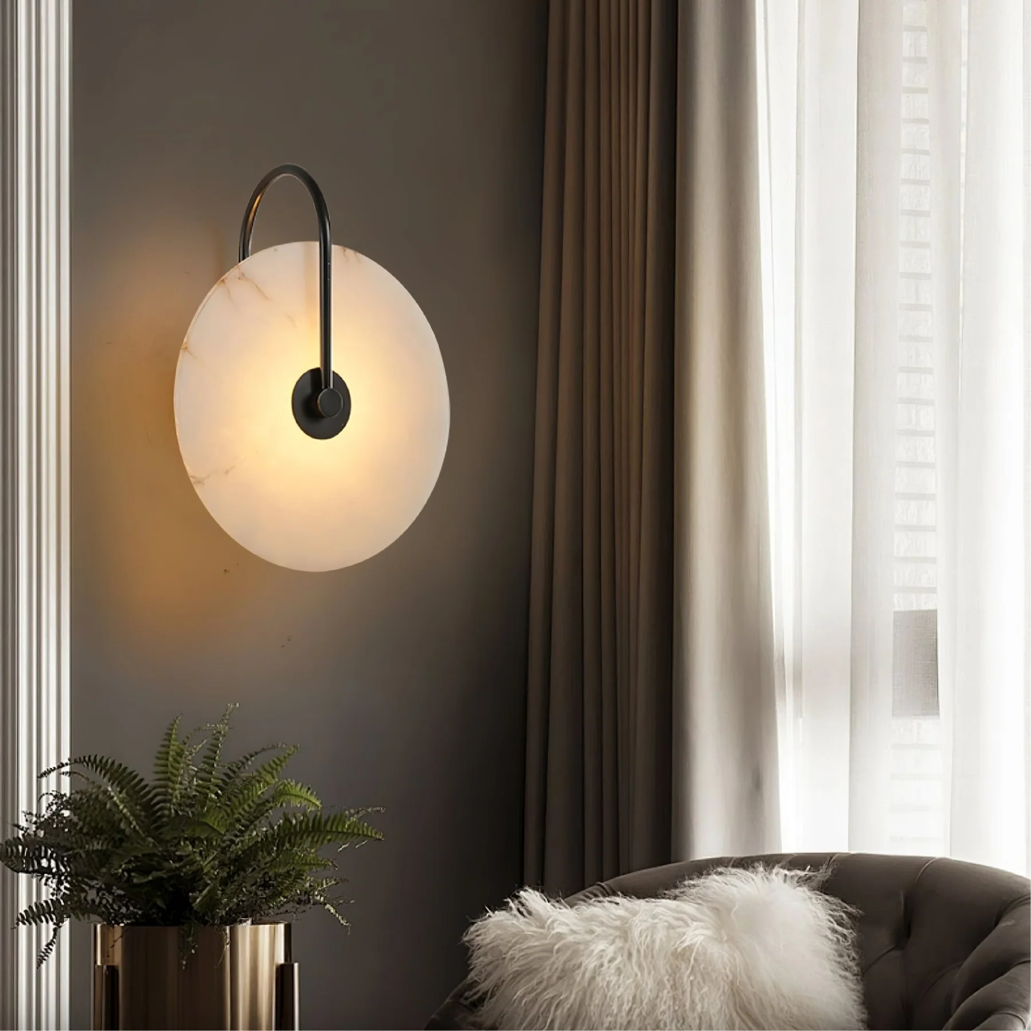 LED Wall Light in Minimalist Marble Design