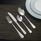 Floral Handle 24-Piece Cutlery Set with Embossed Design