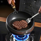 Stalwart Cast Iron Deep Frying Pan with Lid for Versatile Cooking