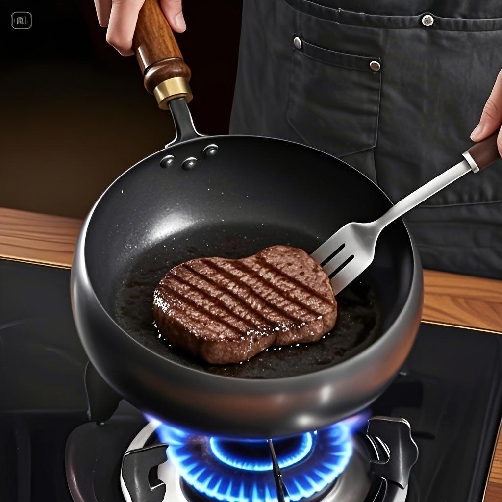 Stalwart Cast Iron Deep Frying Pan with Lid for Versatile Cooking