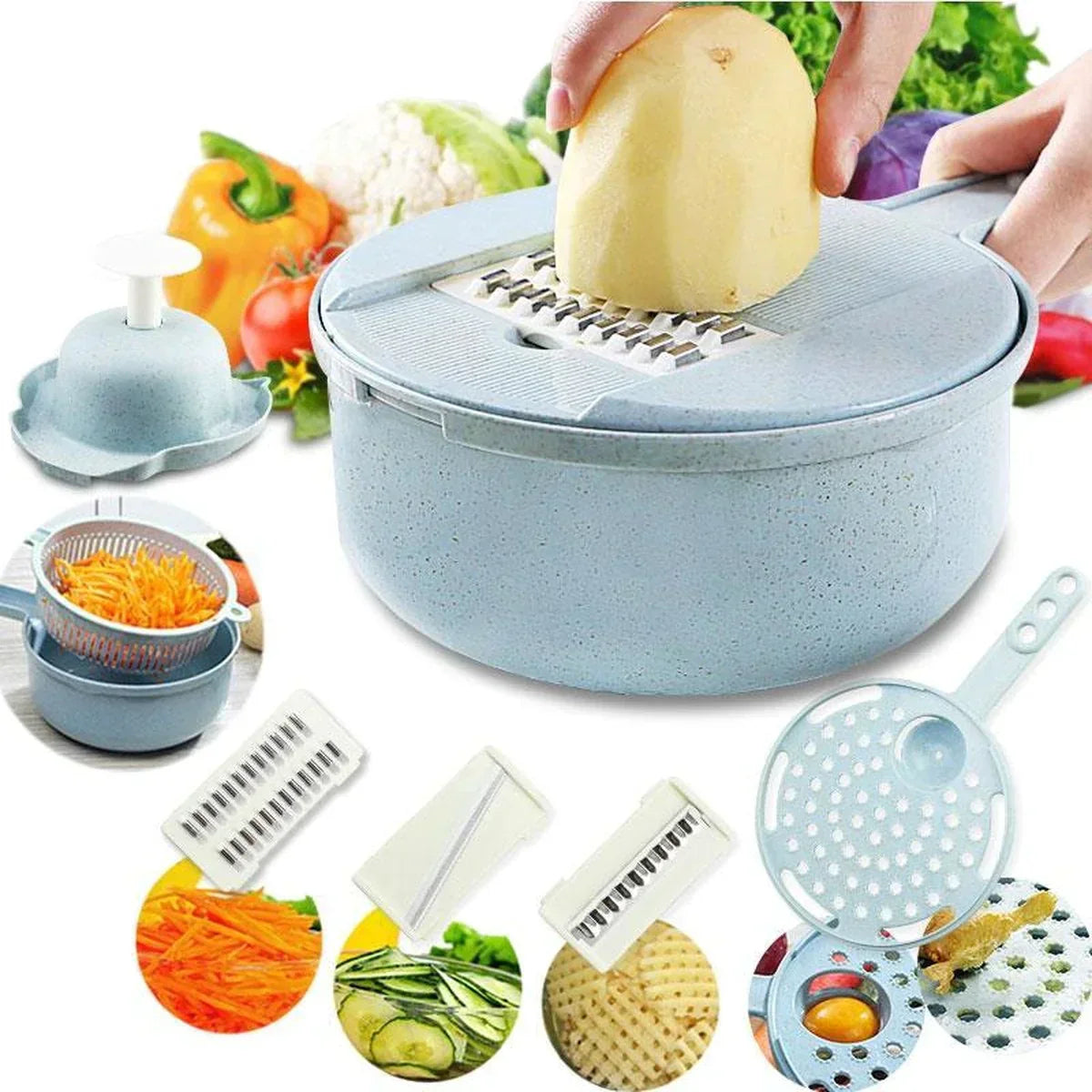 Vegetable Slicer 12-in-1 Stainless Steel Blades