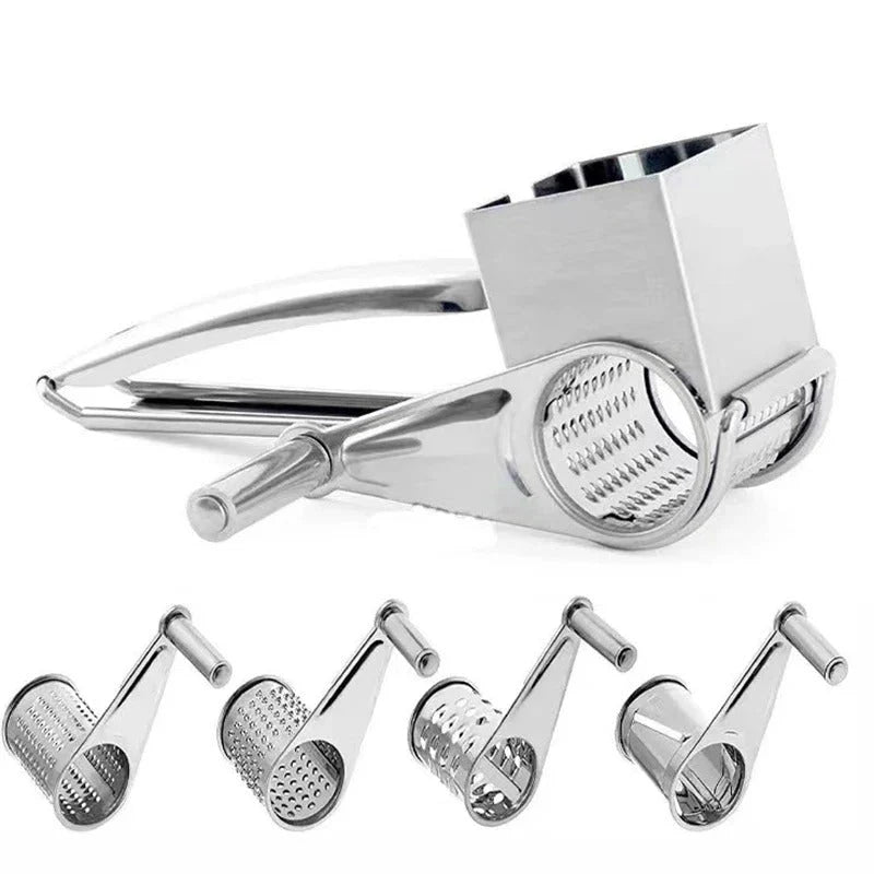 Rotary Cheese Grater Stainless Steel Interchangeable Drums