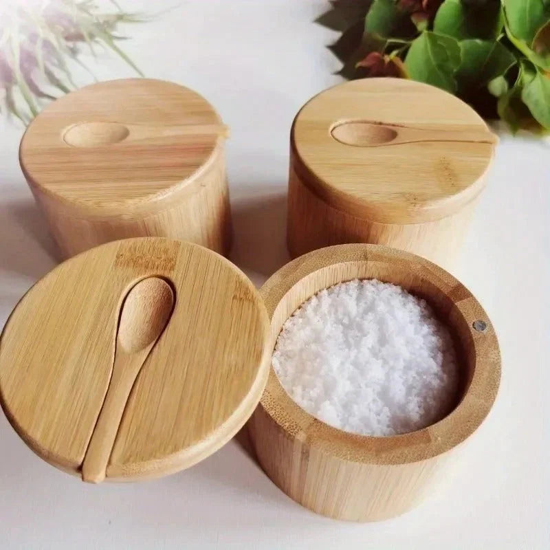 Spice Jar Bamboo Magnetic Lid & Spoon
