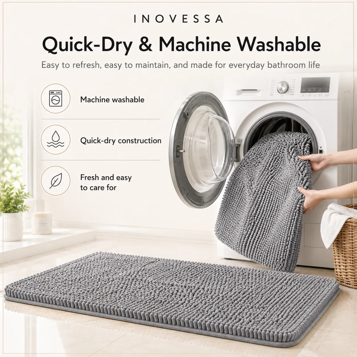 Luxurious Chenille Bathroom Mat for Ultimate Comfort