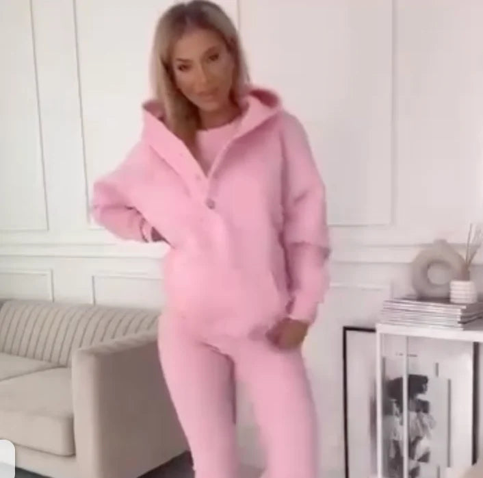 Two-Piece Loungewear Set Loose Fit Eco Friendly Cotton Blend