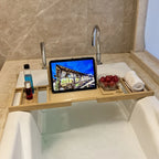 Bathtub Tray Adjustable Bamboo Book & Drink Holder