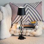 Rechargeable Touch-Control LED Table Lamp with Chain-Link Design