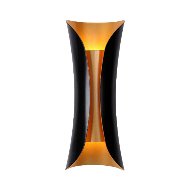Indoor Wall Light in Black Metal - Contemporary Curl Design Sconce