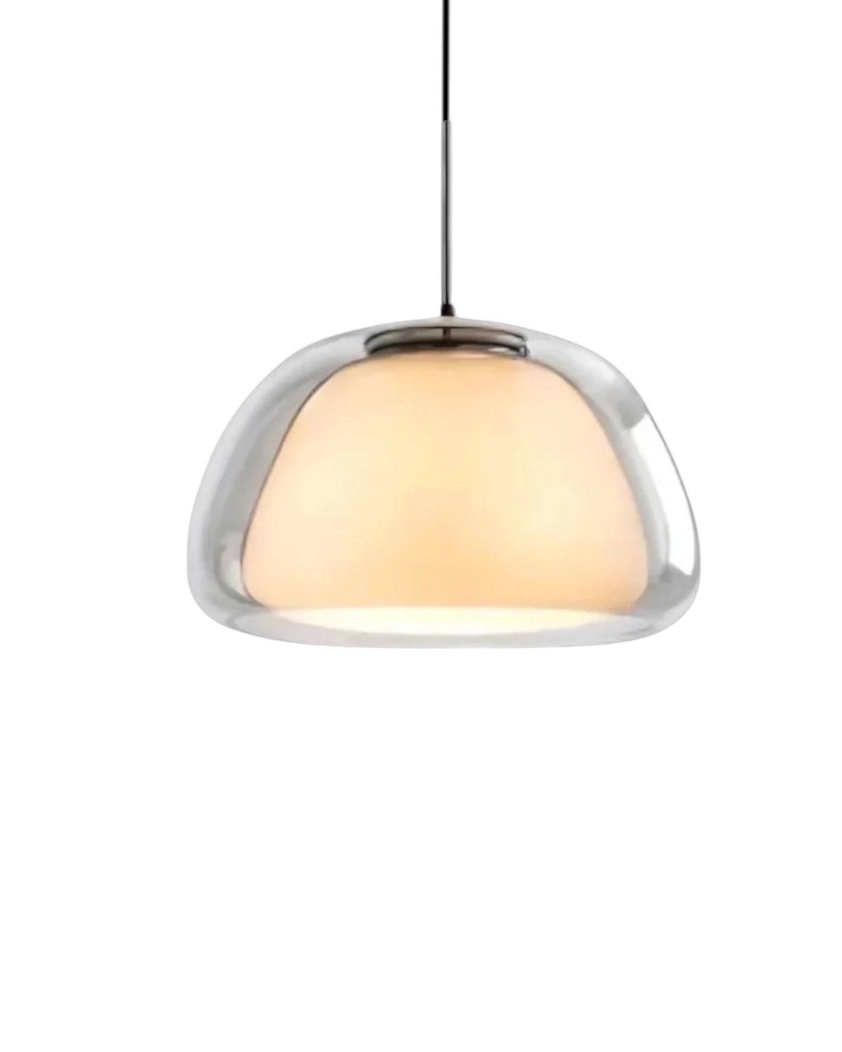 Frosted & Translucent Glass Dome Pendant Light