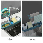 Sink Rack Telescopic Adjustable Ventilated Drainage & Towel Bar